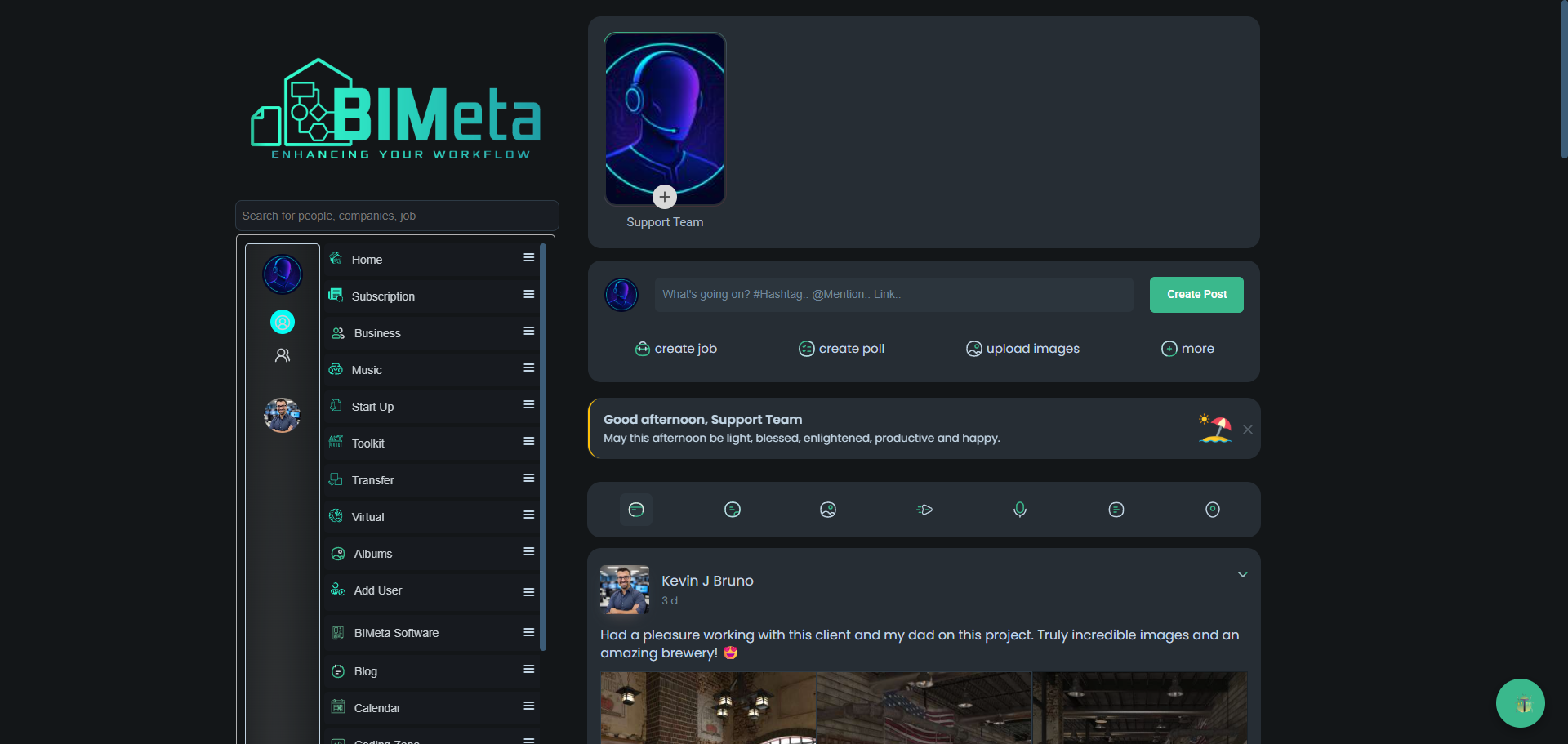 BIMeta dashboard preview